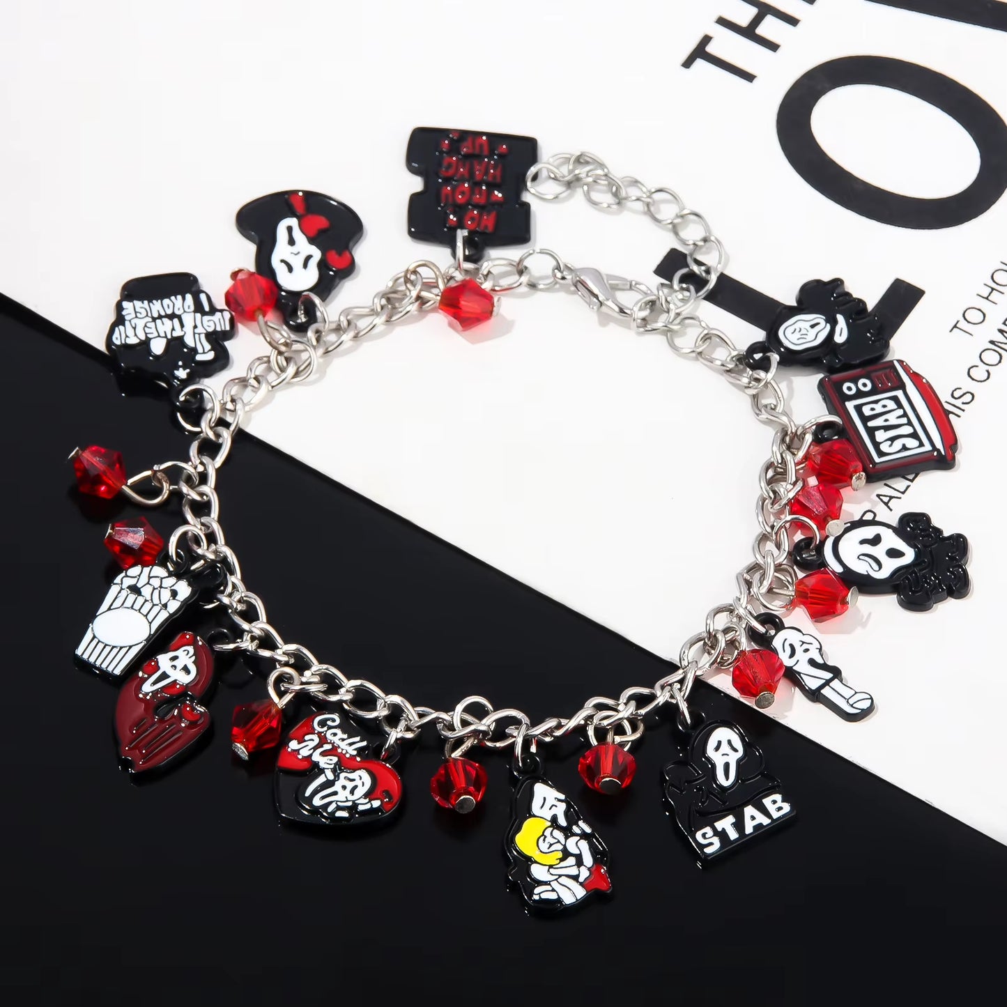 Halloween Horror Movie Scream Silent Style Bracelet Men'S Bracelet Charm Halloween Party Gift Accessories DIY Jewelry