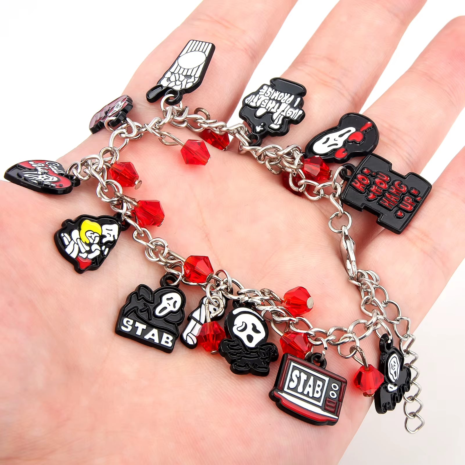 Halloween Horror Movie Scream Silent Style Bracelet Men'S Bracelet Charm Halloween Party Gift Accessories DIY Jewelry