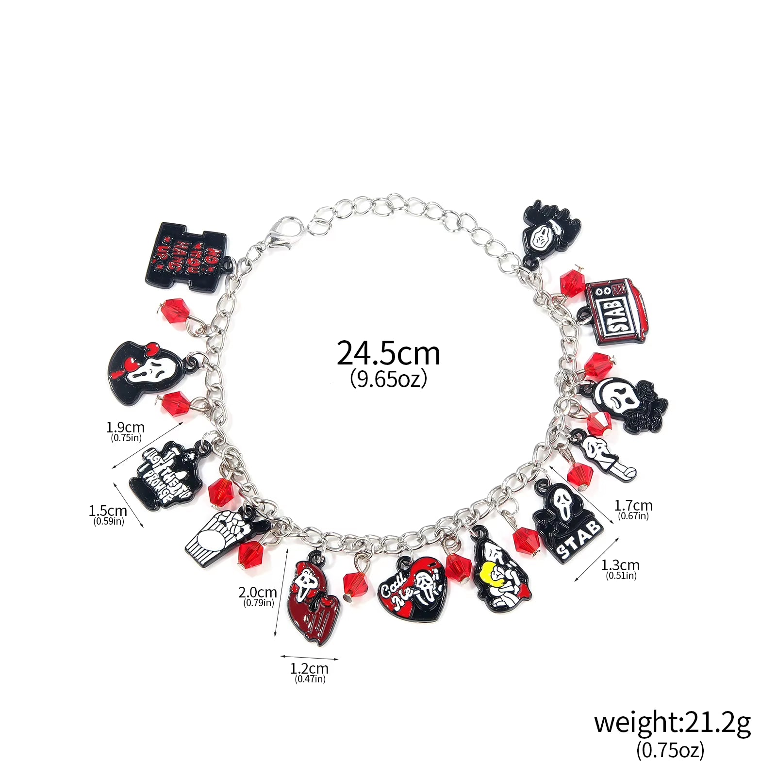 Halloween Horror Movie Scream Silent Style Bracelet Men'S Bracelet Charm Halloween Party Gift Accessories DIY Jewelry