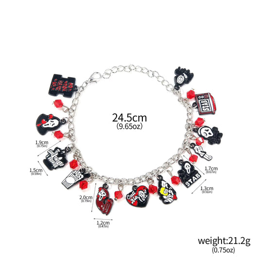 Halloween Horror Movie Scream Silent Style Bracelet Men'S Bracelet Charm Halloween Party Gift Accessories DIY Jewelry